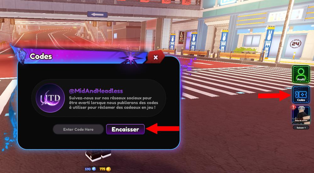 utiliser les codes Universal Tower Defense