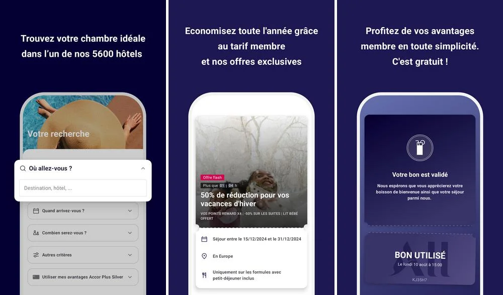 ALL Accor - application de réservation d'hôtels sur Android