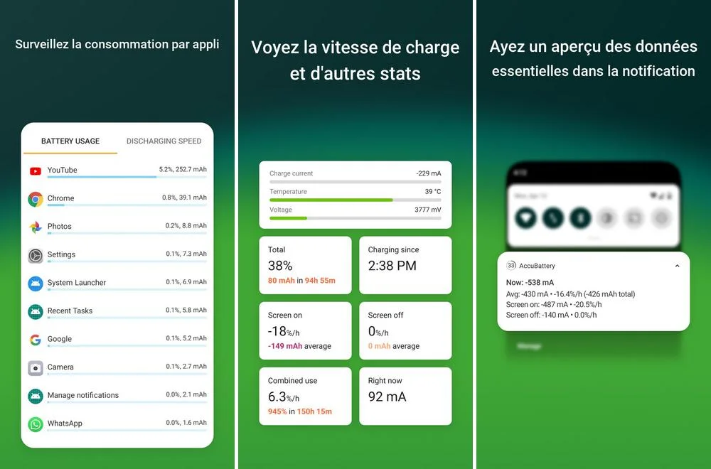 Accu​Battery - application pour économiser la batterie
