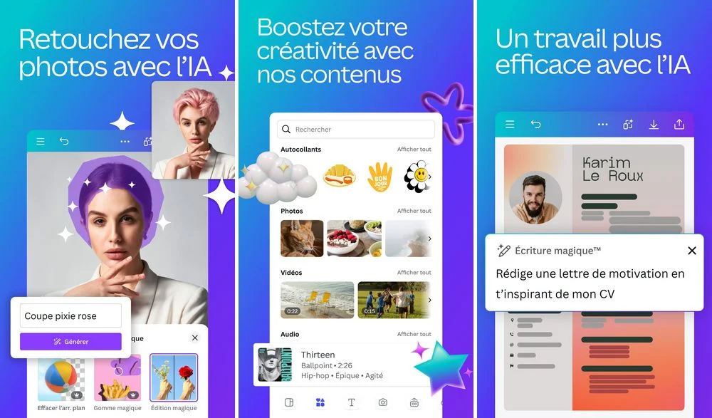 Canva - application Android pour créer un CV