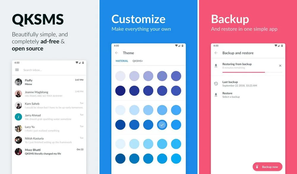 QKSMS - application SMS pour Android