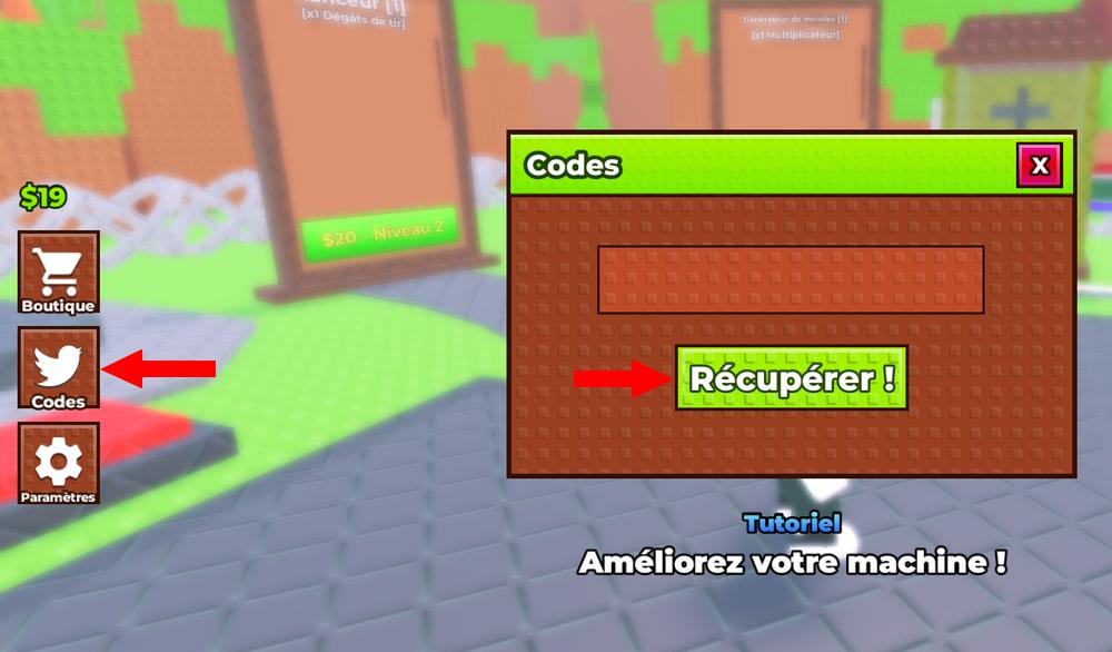 Utiliser les codes de Shoot a Plane