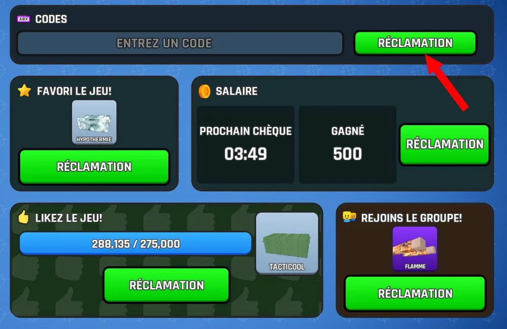 Utiliser les codes dans Combat Arena