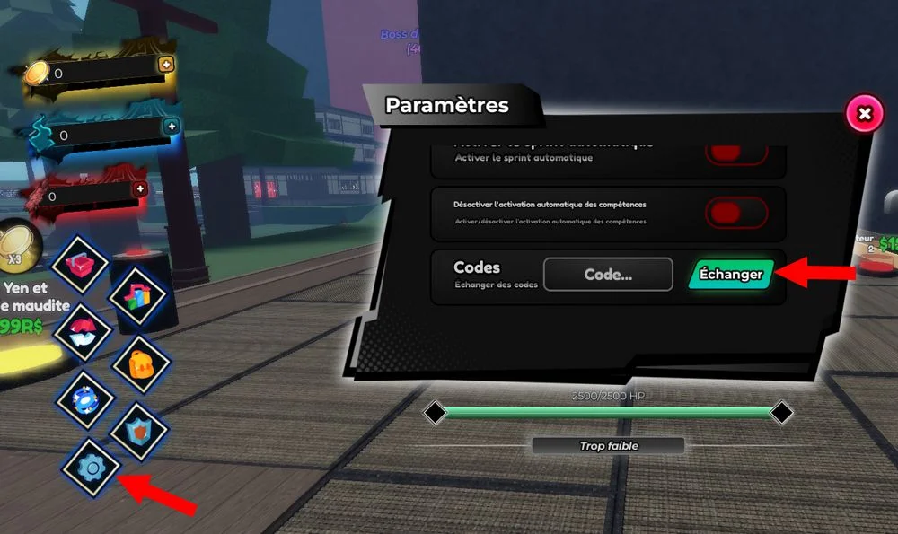 Utiliser les codes de Sorcerer Tycoon