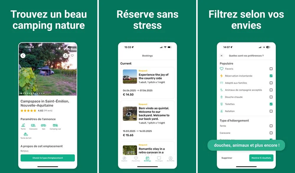 Campspace - application de camping pour Android
