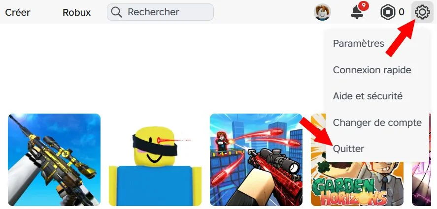 Déconnectez-vous de votre session actuelle