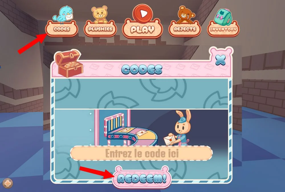 Utiliser les codes dans Dolly's Factory