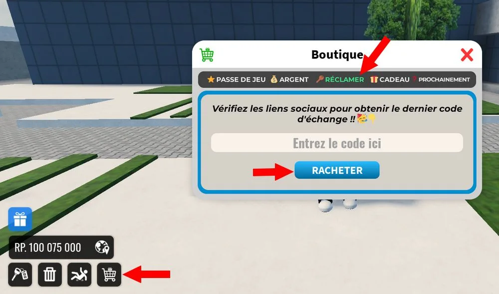 Utiliser les codes Drag Drive Simulator
