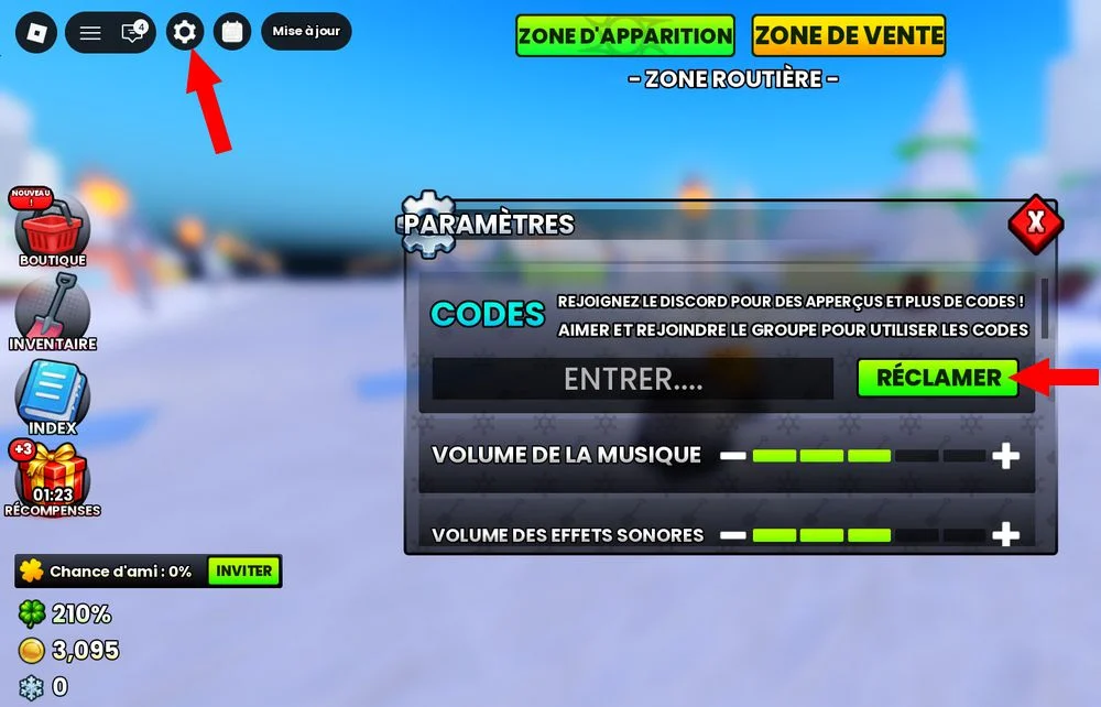 Utiliser les codes Shovel It