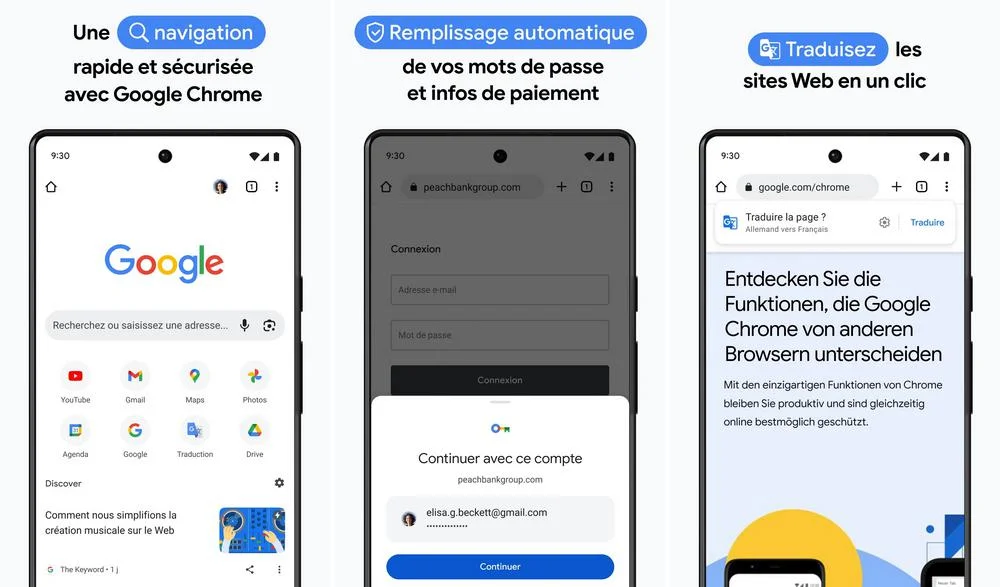 Google Chrome - meilleur navigateur internet sur Android