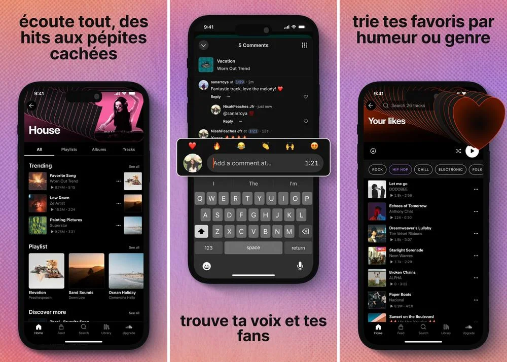 SoundCloud - application de musique gratuite pour iPhone