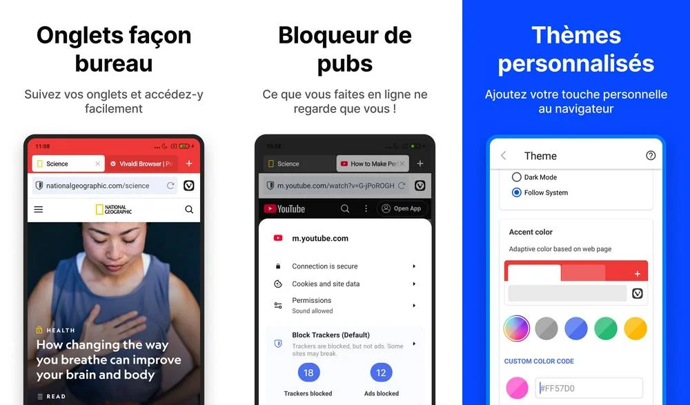 Vivaldi - meilleur navigateur internet sur Android