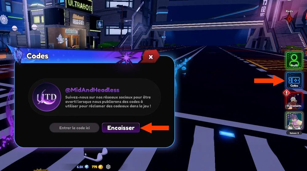 Utiliser les codes Universal Tower Defense X