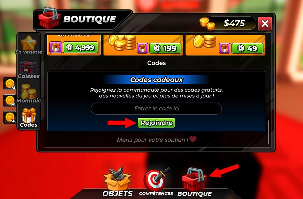 Comment utiliser les codes Murder Duels