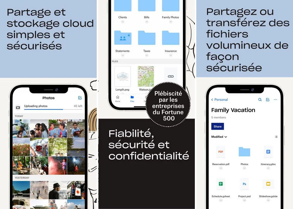 Dropbox - application de stockage cloud pour iPhone