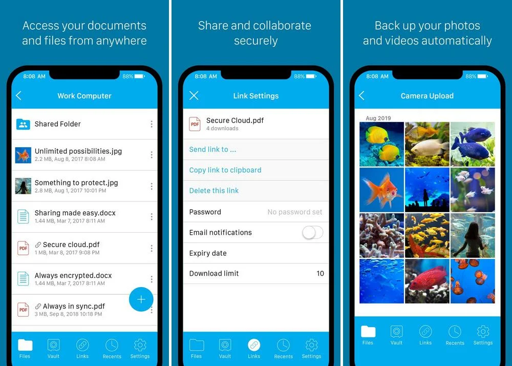 Sync - application de stockage cloud pour iPhone